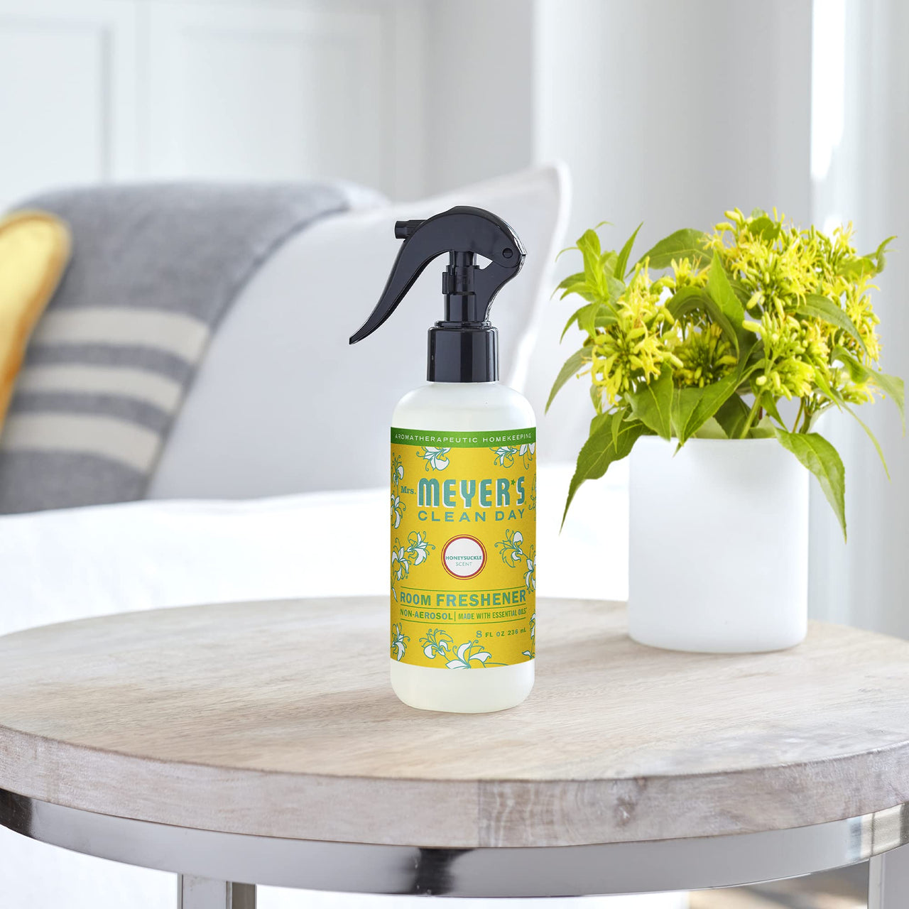 MRS. MEYER's CLEAN DAY Room and Air Freshener Spray, Non-Aerosol Spray Bottle Infused with Essential Oils, Lemon Verbena, 8 fl. oz - Pack of 3 8 Fl Oz (Pack of 3)