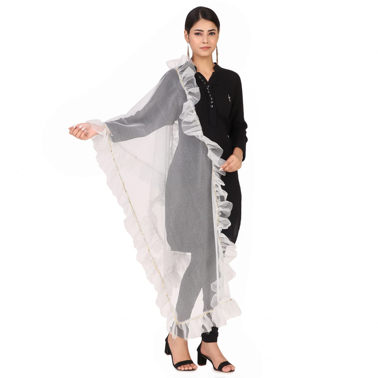 Traditions Bazaar Women's Starred Net Dupatta