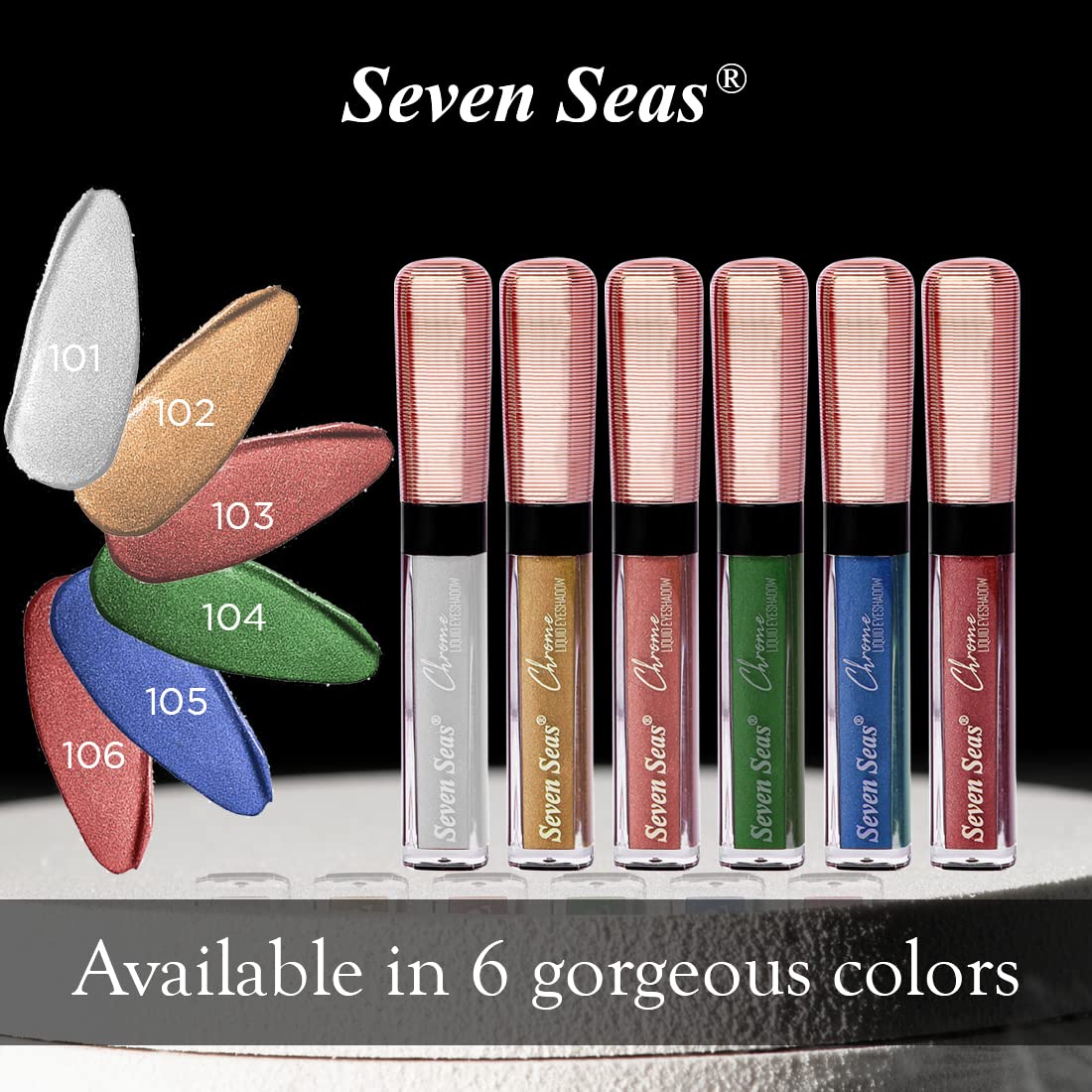 Seven Seas Liquid Eyeshadow | Liquid Eyeshadow Non-Transfer & Insta Dry Metallic & Shimmery Finish