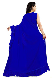 Anjaneya Sarees Women's Georgette Saree With Blouse Piece