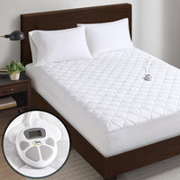 Serta Heated Mattress Pad Twin Size - Electric Mattress Pad, 10 Heat Setting Controller, Auto Shut Off Timer, Deep Elastic Pocket, Up to 17