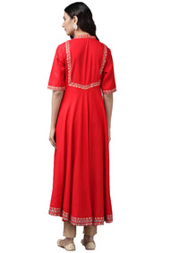 Yash Gallery Women's Rayon Solid Anarkali Kurta for Women