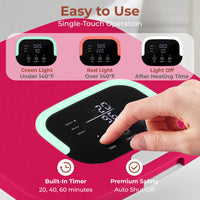 SereneLife Towel Warmers for Bathroom, 23L Luxury Heater, Blanket Warmer Bucket, LED Display, Up to 24 Hours Delay, 3 Heating Modes and Child Lock for Oversize Bathrobes PJ's and More (Pink) Pink