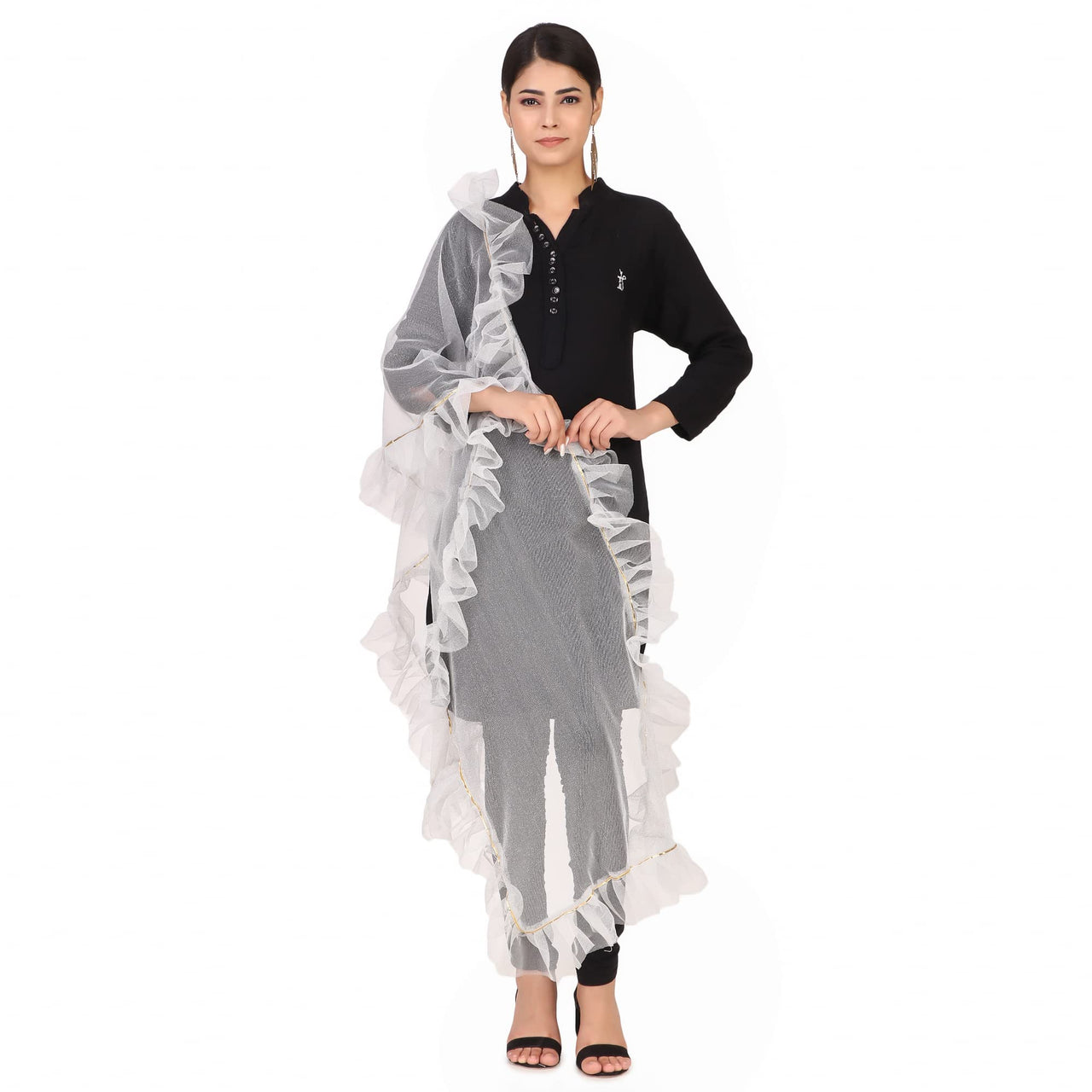 Traditions Bazaar Women's Starred Net Dupatta