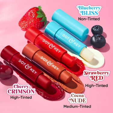 Dot & Key Barrier Repair Hydrating Lip Balm SPF 50 | Cherry Crimson | Repairs Damaged Lip Barrier | High Tinted | 4.5 gm