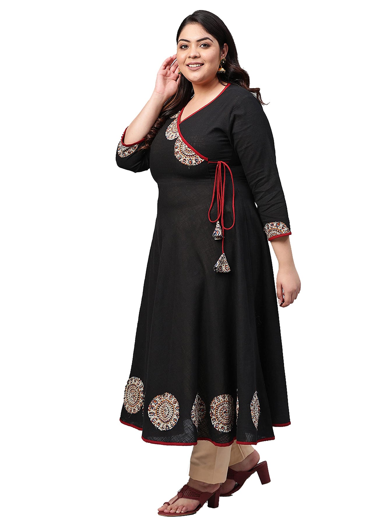 Yash Gallery Women's Cotton Angrakha Kurta