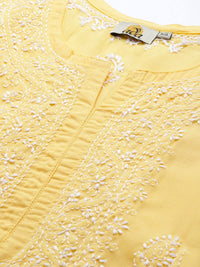 Ada Women's Cotton Top Tunic Hand Embroidered Lucknowi Chikankari Short Kurti