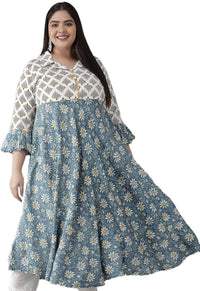 Yash Gallery Women's Viscose Rayon Floral Anarkali Kurta for Women