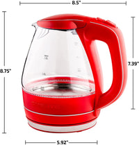 OVENTE Glass Electric Kettle Hot Water Boiler 1.5 Liter Borosilicate Glass Fast Boiling Countertop Heater - BPA Free Auto Shut Off Instant Water Heater Kettle for Coffee & Tea Maker - Purple KG83P