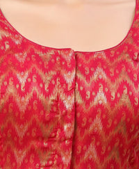 X3 Women's Viscose Elbow Length Sleeves Soft Brocade Padded Saree Blouse