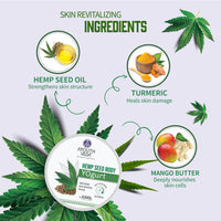 Aimil Ayouthveda Hemp Seed Body Yogurt for All Skin Types | Light Weighted & Quick Absorbing Moisturizer | Non-greasy Formula | Keeps Skin Hydrated & Nourished | Long lasting Hydration (200g)