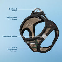 Voyager Step-in Air Dog Harness - All Weather Mesh Step in Vest Harness for Small and Medium Dogs and Cats by Best Pet Supplies - Harness (Army/Black Trim), XL (Chest: 20.5-23