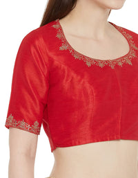 X3 Women's Polyester Sleeve Readymade Saree Blouse