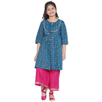 Bitiya By Bhama Girl's Cotton Blend Kurta & Palazzo