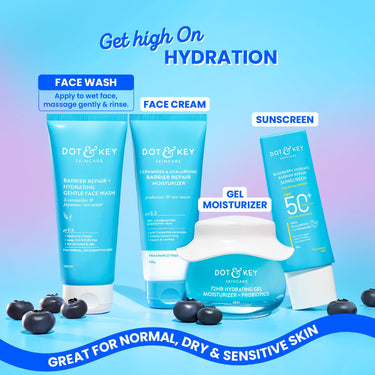 DOT & KEY Barrier Repair + Hydrating Gentle Face Wash With Probiotic | Ceremide Face Wash | For Dry Skin,Normal Skin & Sensitive Skin | Gently Cleanses Skin From Dirt & Oil For Unisex,100Ml