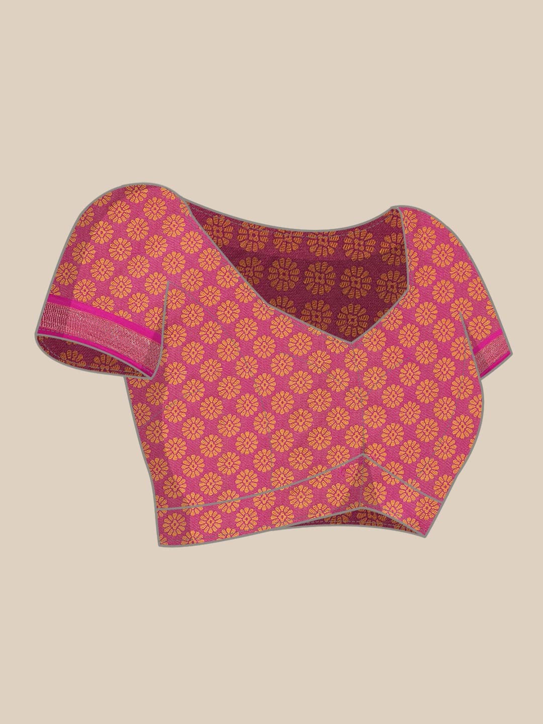Pandadi Saree Women's Cotton Silk Saree With Blouse Piece