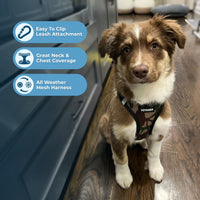 Voyager Step-in Air Dog Harness - All Weather Mesh Step in Vest Harness for Small and Medium Dogs and Cats by Best Pet Supplies - Harness (Army/Black Trim), XL (Chest: 20.5-23