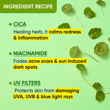 Dot & Key CICA Calming Mattifying Sunscreen SPF 50 PA++++ | For Oily Acne Prone & Sensitive Skin | UVA/UVB Protection | No White Cast, Ultra Light, Fragrance Free & Quick Absorbing | 50g