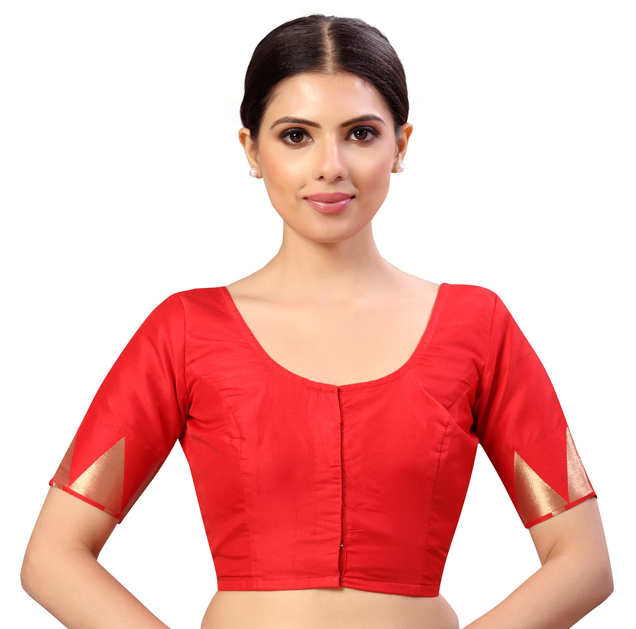 X3 Women's Polyester Short Sleeves Silky Saree