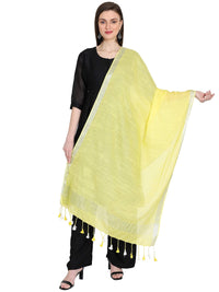 THE WEAVE TRAVELLER Women's Solid Cotton Blend Dupatta