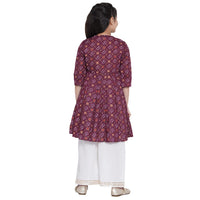Bitiya By Bhama Girl's Cotton Blend Kurta & Palazzo