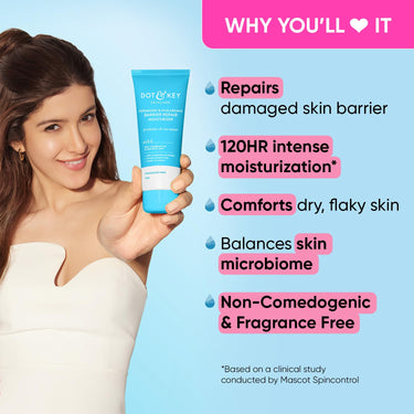 Dot & Key Ceramides & Hyaluronic Skin Barrier Repair + Face Cream-100g & Dot & Key Watermelon Cooling Sunscreen Spf 50 Pa+++ - 50g | For Normal Skin | Skin Care Combo | For Women & Men