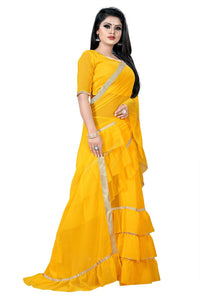 Anjaneya Sarees Women's Georgette Saree With Blouse Piece