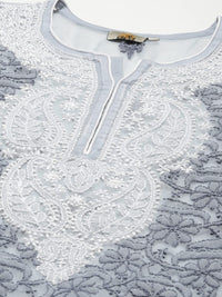 Ada Women's Hand Embroidered Lucknowi Chikankari Georgette Short Top Kurti with Slip