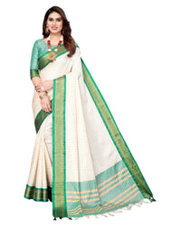 Tarshika Women's Cotton Silk Handloom Weaving Silk Saree With Rich Contrast Pallu(COTTON SILK SAREE_04)