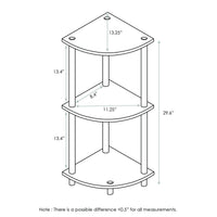 Furinno Turn-N-Tube 4-Tier Corner Display Rack Multipurpose Shelving Unit, Dark Brown Grain/Black 4-Tier Round Tube