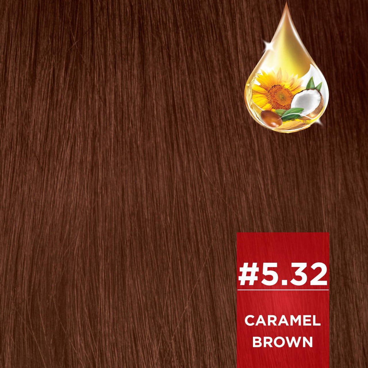 REVLON Color 'n Care NOURISHING PERMANENT HAIR COLOR - 5.32 Caramel Brown - Has essentials oils of Coconut Argan, Sunflower & Jojoba oil, along with shea butter
