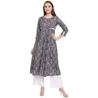 Vbuyz Women's Floral Print Anarkali Cotton Kurti(VF-KU-591-592)