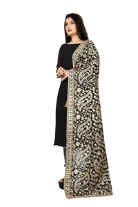 AKSHAR LLC Women's Embroidered Chiffon Dupatta