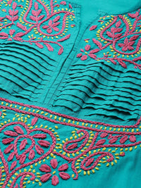 Ada Women's Cotton Top Hand Embroidered Lucknowi Chikankari Tunic Kurti
