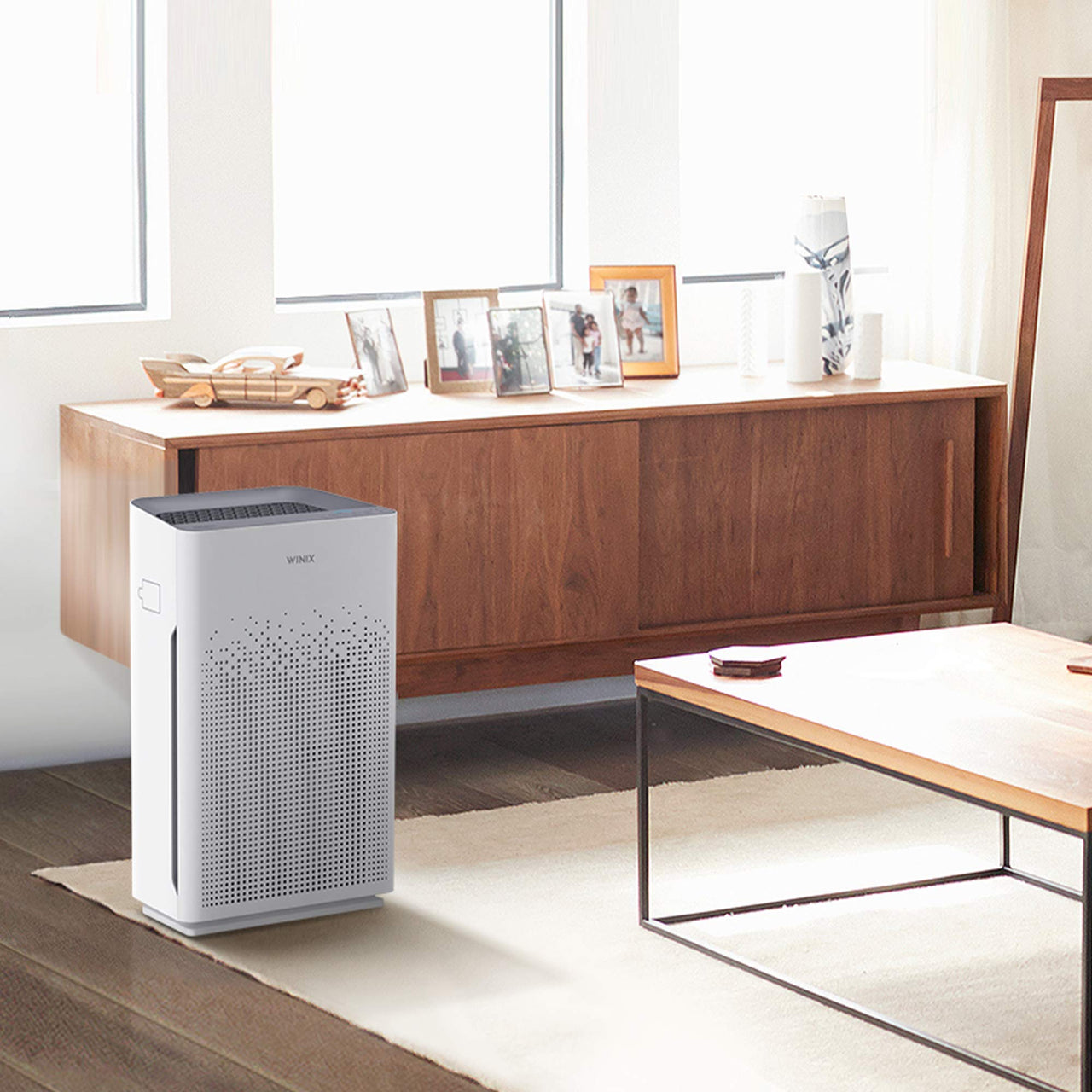WINIX AM80 Air Purifier for Home Large Room Up to 1740 Ft² in 1 Hr With Air Quality Monitor, True HEPA, Advanced Odor Control Carbon Filter and Auto Mode, Captures Pet Allergies, Smoke, Dust Dark Gray