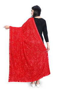 AKSHAR LLC Women's Embroidered Chiffon Dupatta