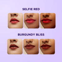 ZM Transfer-Proof Power Matte Bullet Lipstick, Vegan, Combo (Selfie Red & Burgundy Bliss) 3.2 G