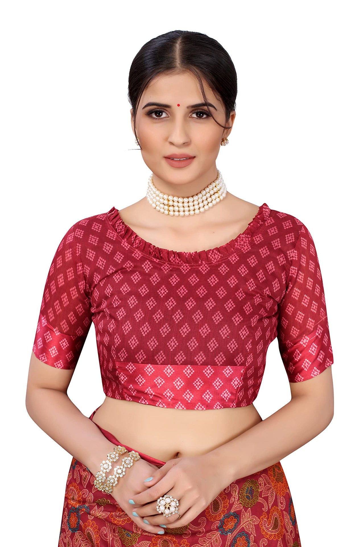 Yashika Women's Linen Saree Maroon