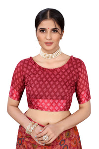 Yashika Women's Linen Saree Maroon