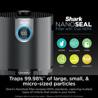 Shark Air Purifier for Home, Office, and Bedroom, Clean Sense Technology, HEPA Air Filter, 1200 Sq Ft, Captures 99.98% of Particles, Pet Dander, Pollutants, Dust, Smoke, Allergens & Smells, HP202 Black 1200 Sq. Ft.