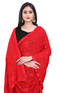 AKSHAR LLC Women's Embroidered Chiffon Dupatta