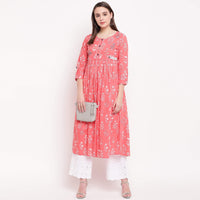 Vbuyz Women's Floral Print Anarkali Cotton Kurti(VF-KU-591-592)