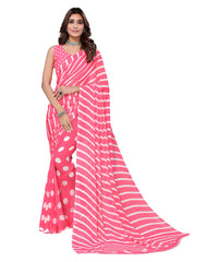 Yashika Women's Georgette Printed Saree With Blouse Piece