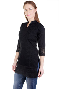 ZUNN Women's Chikankari Cotton Straight Kurta