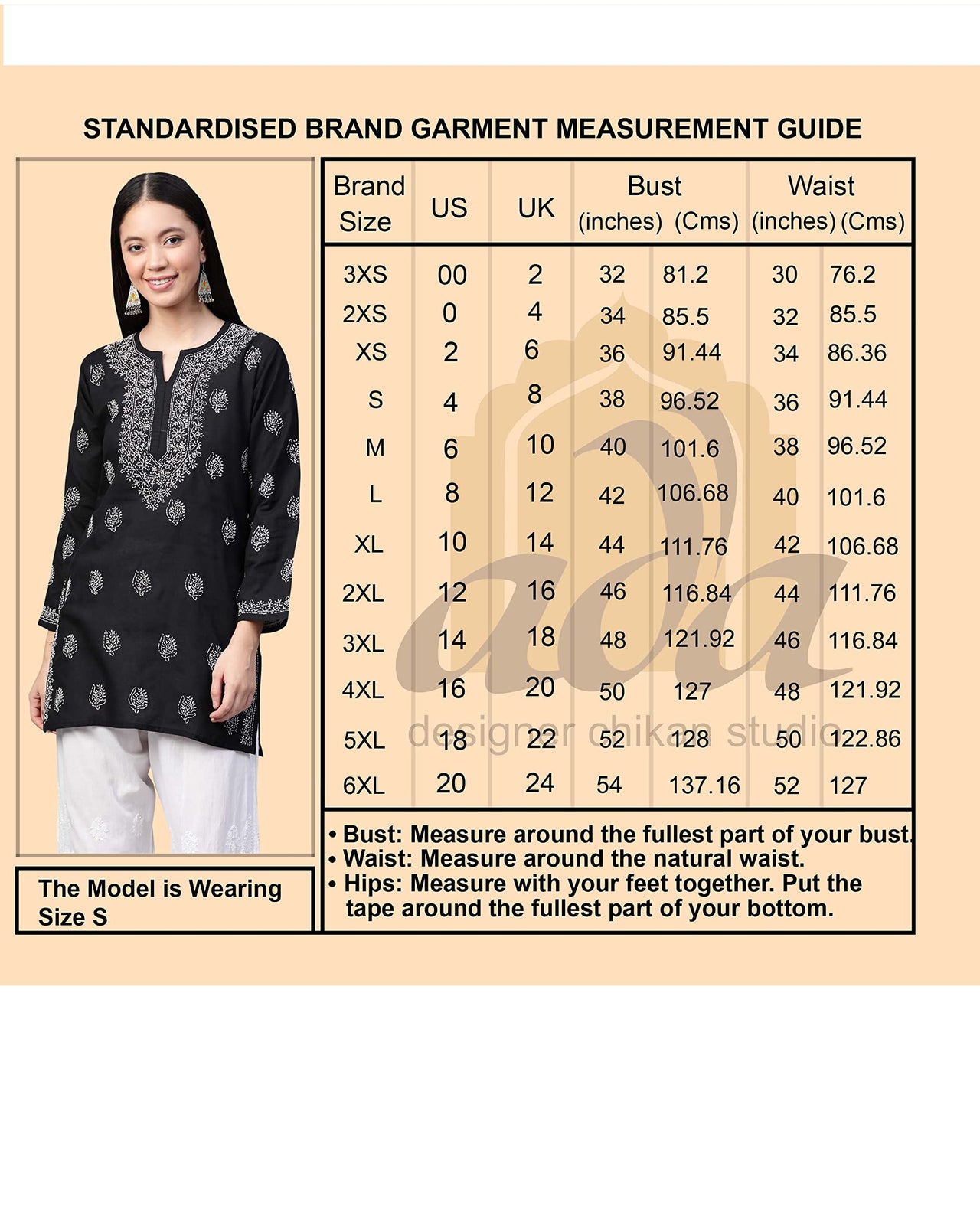 Ada Women's Hand Embroidered Lucknowi Chikankari Cotton Straight Short Top Kurti A178625