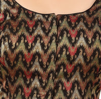 X3 Women's Viscose Elbow Length Sleeves Soft Brocade Padded Saree Blouse
