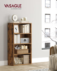 VASAGLE Bookshelf, 23.6 Inches Wide, 4-Tier Open Bookcase with Adjustable Storage Shelves, Floor Standing Unit, Cloud White ULBC164T14 1 Pack 4 Tiers (23.6