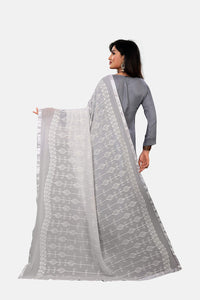AKSHAR LLC Women's Designer Pure Chiffon Dupatta with Pure Cotton Thread Embroidery Work