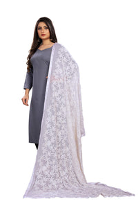 Akshar Llc Miss India Women's Chiffon Dupatta With Goodembroidery Work