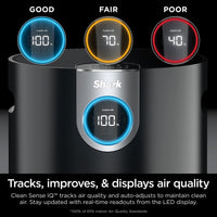Shark Air Purifier for Home, Office, and Bedroom, Clean Sense Technology, HEPA Air Filter, 1200 Sq Ft, Captures 99.98% of Particles, Pet Dander, Pollutants, Dust, Smoke, Allergens & Smells, HP202 Black 1200 Sq. Ft.